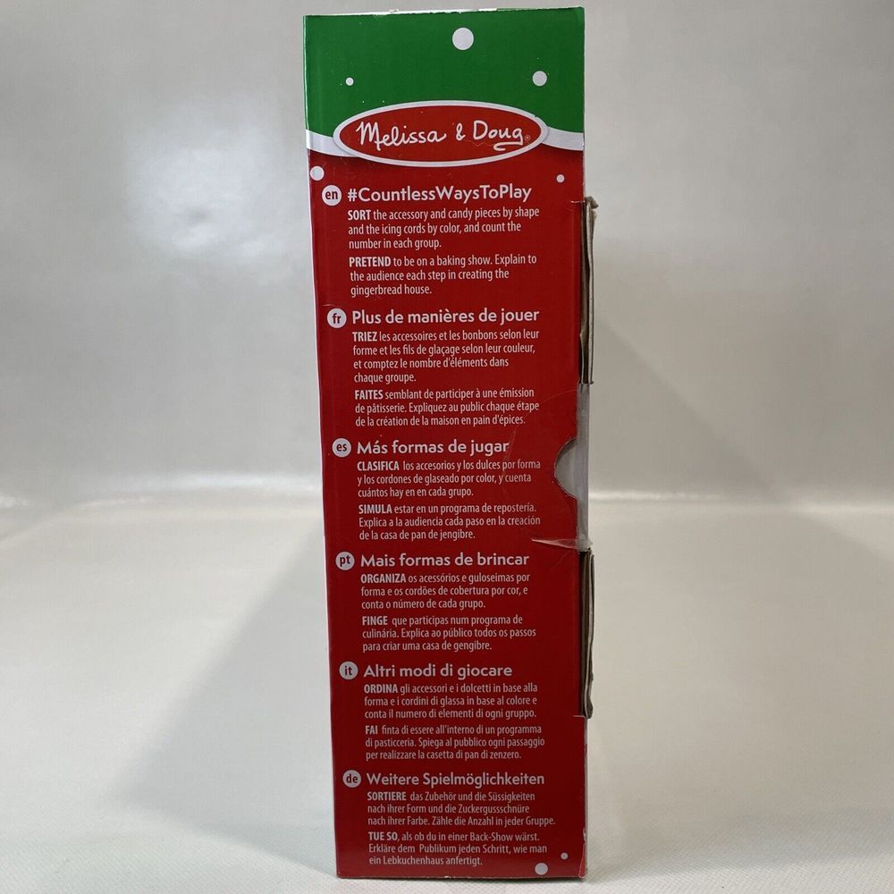 Melissa &‎ Doug Gingerbread House Wooden Play Set 38 Pieces Christmas New - Picture 5 of 7